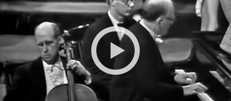 Cellist Mstislav Rostropovich and pianist Sviatoslav Richter perform Beethoven's Final movement from Cello Sonata No. 4 in C major, Op. 102, No. 1