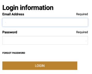 Login information email address and password