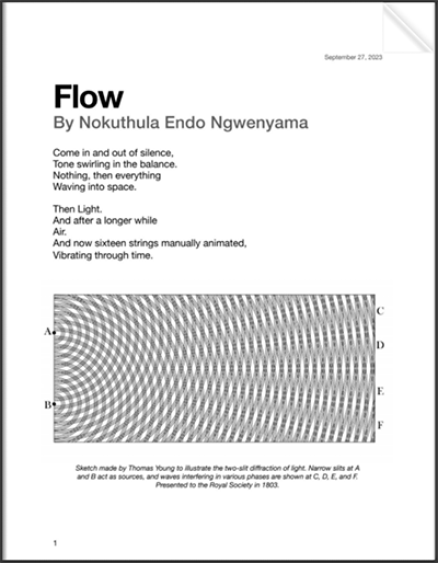 Image of digital, interactive flip book for Flow