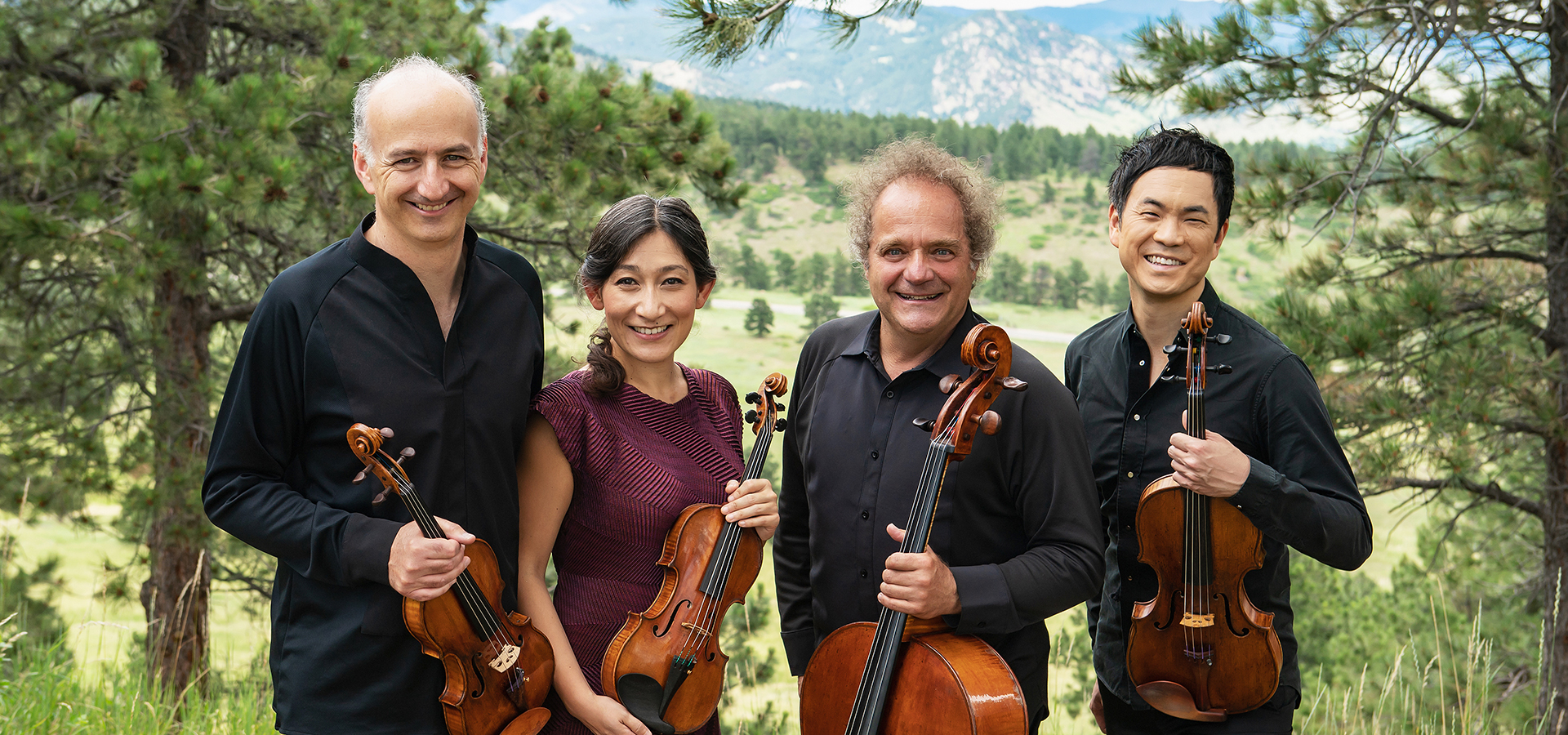 Takacs Quartet photographed in the Colorado mountains
