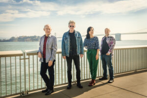 Kronos Quartet photographed in front of Bay Bridge