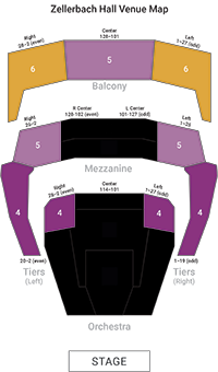 Zellerbach Hall price sections map showing 4-6 eligible