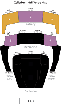 Zellerbach Hall price sections map showing 5-6 eligible