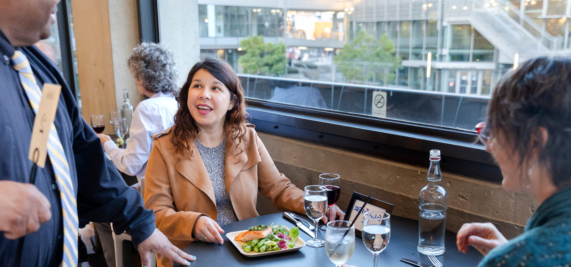 Two women Dining in Zellerbach Hall